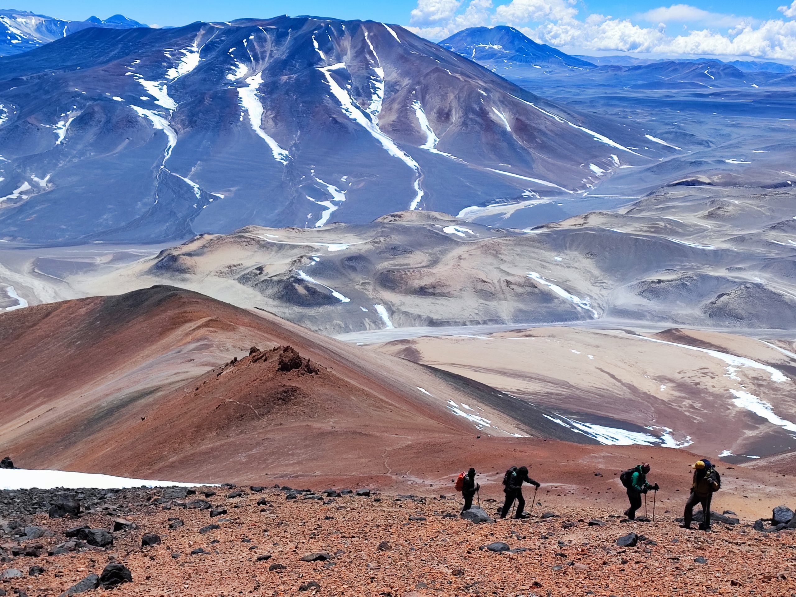 Exploring in Atacama Desert the highest volcano in the world: Ojos del Salado